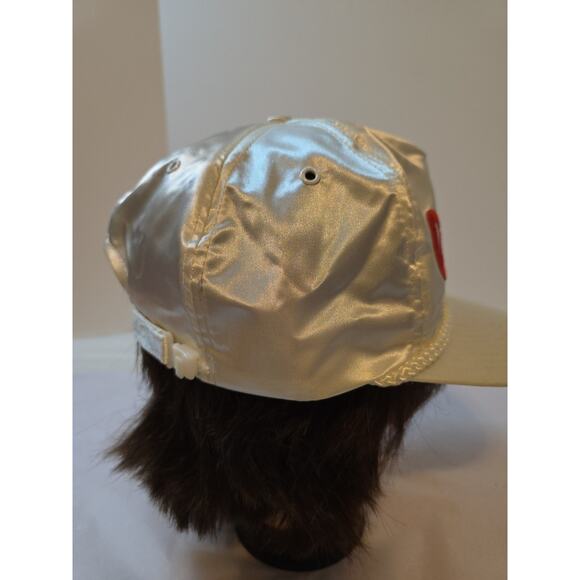 Vintage Nissin Camaro Z28 Hat Cap Satiny Material White Red Letters 90s - Picture 6 of 16